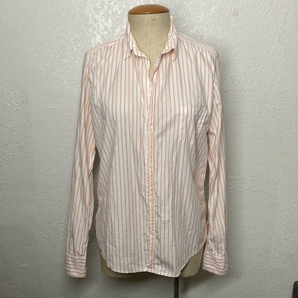 Frank & Eileen White and Orange Striped Shirt